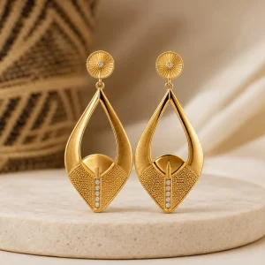 Boucles d’oreilles dorées Solaires de Dakar