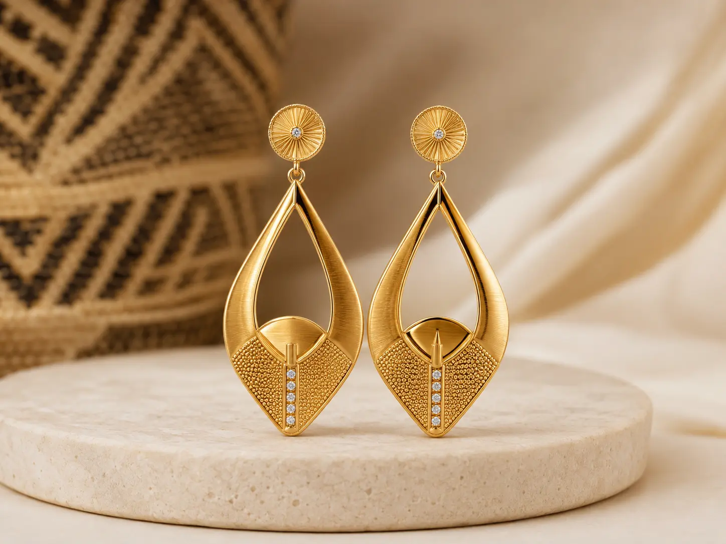 Boucles d’oreilles dorées Solaires de Dakar