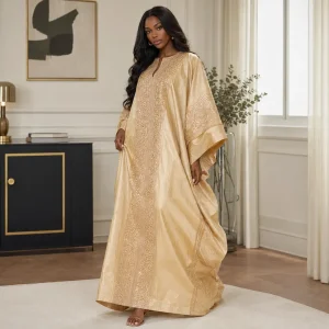 Grand Boubou Lumière du Sahel couleur champagne