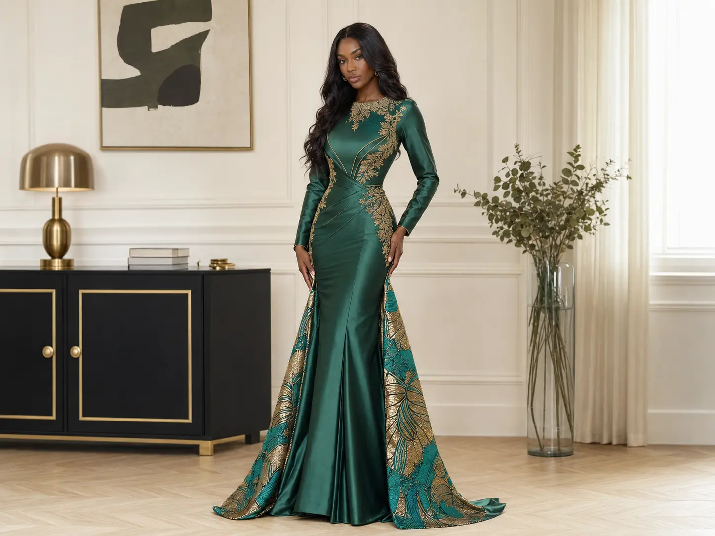 Robe africaine de luxe Émeraude de Casamance