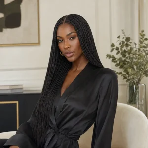 Perruque Box Braids Reine de Dakar avec longues tresses
